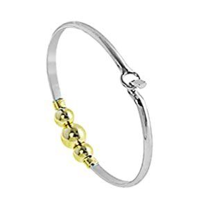 Cape Cod Style  Tu-tone Triple Ball Cuff Bracelet